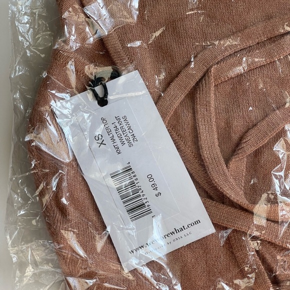 NWT WeWoreWhat COTTON BLACK JERSEY RUCHED TEE
& Canvas KNIT HALTER TOP XS Bundle - Picture 5 of 9